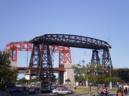 Transporter bridge with Puente Nicolas Avelleneda in the background