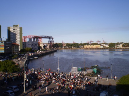 Boca port with bridges in the background