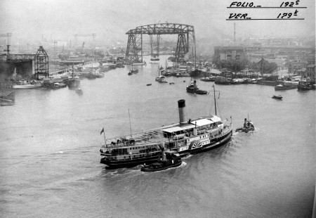 Riachuelo transporter bridge in 1938